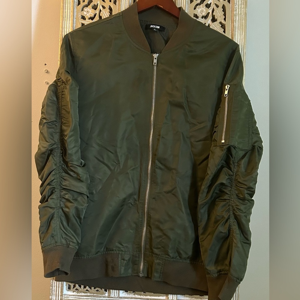 Jackson Army Green Bomber Jacket - M - Picture 6 of 7